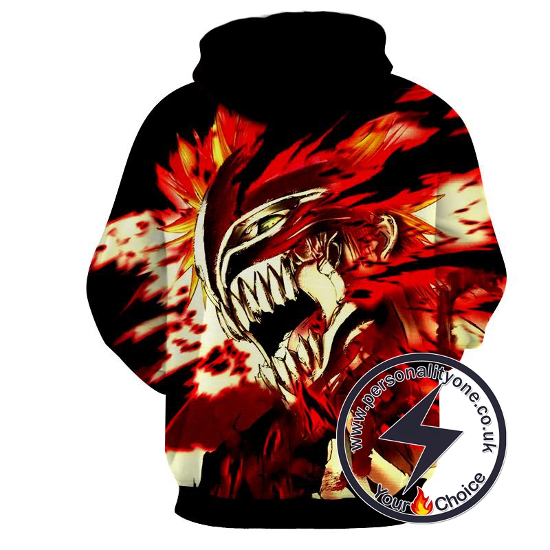 Ichigo Hollow Face - Bleach 3D - Bleach Hoodies